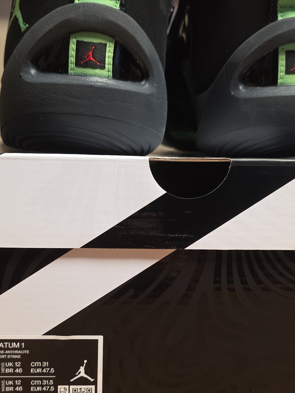 Jordan Men's Sneakers in Black with Green and Red Jumpman